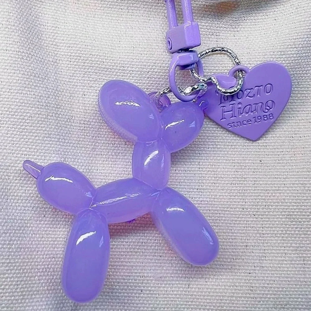 Lavender purple balloon dog purse keychain clip charm with heart New!